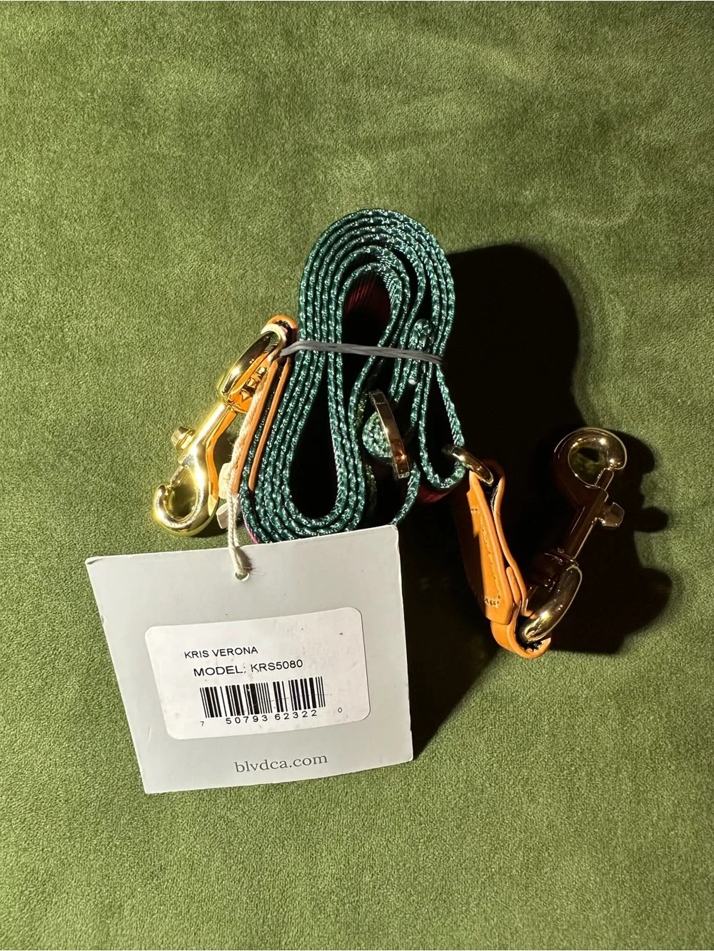 Multicolor Strap with Gold Hardware - Green & Pink